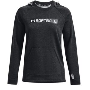 Under Armour Womens Softball Graphic Hoodie Loose Fit Charcoal XL
